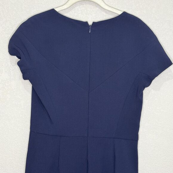 French Connection Dress Medium Whisper Navy Blue Short Sleeve Work Office Career - Picture 6 of 9
